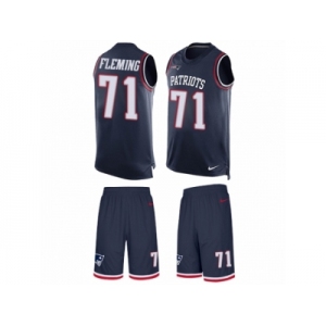 Men's Nike New England Patriots #71 Cameron Fleming Limited Navy Blue Tank Top Suit NFL Jersey