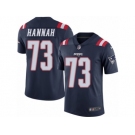 Men's Nike New England Patriots #73 John Hannah Limited Navy Blue Rush NFL Jersey