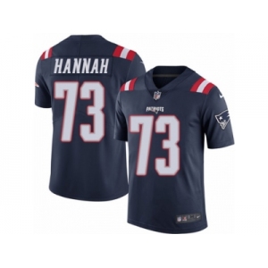 Men's Nike New England Patriots #73 John Hannah Limited Navy Blue Rush NFL Jersey