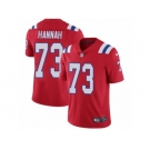 Men's Nike New England Patriots #73 John Hannah Vapor Untouchable Limited Red Alternate NFL Jersey