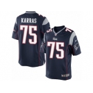 Men's Nike New England Patriots #75 Ted Karras Limited Navy Blue Team Color NFL Jersey