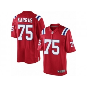 Men's Nike New England Patriots #75 Ted Karras Limited Red Alternate NFL Jersey