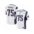 Men's Nike New England Patriots #75 Ted Karras Limited White NFL Jersey