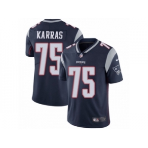 Men's Nike New England Patriots #75 Ted Karras Vapor Untouchable Limited Navy Blue Team Color NFL Jersey