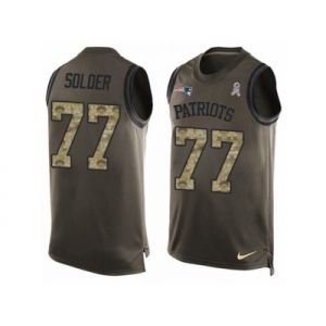 Men's Nike New England Patriots #77 Nate Solder Limited Green Salute to Service Tank Top NFL Jersey