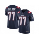 Men's Nike New England Patriots #77 Nate Solder Limited Navy Blue Rush NFL Jersey