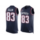 Men's Nike New England Patriots #83 Dwayne Allen Limited Navy Blue Player Name & Number Tank Top NFL Jersey