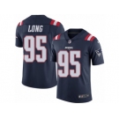 Men's Nike New England Patriots #95 Chris Long Limited Navy Blue Rush NFL Jersey