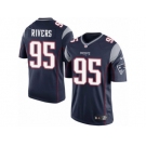 Men's Nike New England Patriots #95 Derek Rivers Limited Navy Blue Team Color NFL Jersey