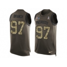 Men's Nike New England Patriots #97 Alan Branch Limited Green Salute to Service Tank Top NFL Jersey