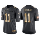 Nike New England Patriots #11 Julian Edelman Anthracite 2016 Christmas Gold Men's NFL Limited Salute to Service Jersey