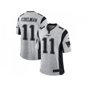 Nike New England Patriots #11 Julian Edelman Gray Men's Stitched NFL Limited Gridiron Gray II Jersey