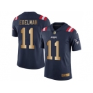 Nike New England Patriots #11 Julian Edelman Navy Blue Men's Stitched NFL Limited Gold Rush Jersey