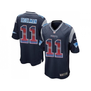 Nike New England Patriots #11 Julian Edelman Navy Blue Team Color Men's Stitched NFL Limited Strobe Jersey