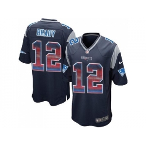 Nike New England Patriots #12 Tom Brady Navy Blue Team Color Men's Stitched NFL Limited Strobe Jersey