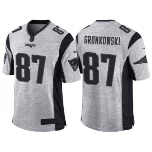 Nike New England Patriots #87 Rob Gronkowski 2016 Gridiron Gray II Men's NFL Limited Jersey