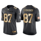 Nike New England Patriots #87 Rob Gronkowski Anthracite 2016 Christmas Gold Men's NFL Limited Salute to Service Jersey