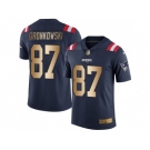 Nike New England Patriots #87 Rob Gronkowski Navy Blue Men's Stitched NFL Limited Gold Rush Jersey