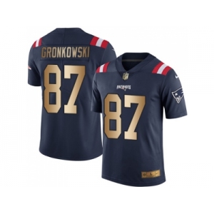 Nike New England Patriots #87 Rob Gronkowski Navy Blue Men's Stitched NFL Limited Gold Rush Jersey