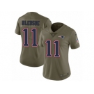 Women Nike New England Patriots #11 Drew Bledsoe Limited Olive 2017 Salute to Service NFL Jersey