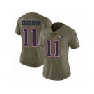 Women Nike New England Patriots #11 Julian Edelman Limited Olive 2017 Salute to Service NFL Jersey