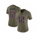 Women Nike New England Patriots #12 Tom Brady Limited Olive 2017 Salute to Service NFL Jersey