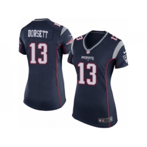 Women Nike New England Patriots #13 Phillip Dorsett Game Navy Blue Team Color NFL Jersey