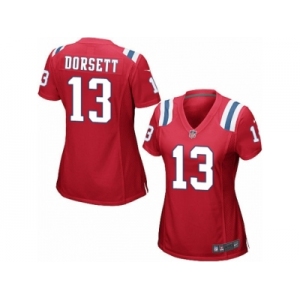 Women Nike New England Patriots #13 Phillip Dorsett Game Red Alternate NFL Jersey