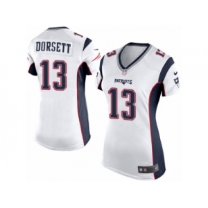 Women Nike New England Patriots #13 Phillip Dorsett Game White NFL Jersey