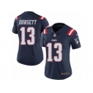 Women Nike New England Patriots #13 Phillip Dorsett Limited Navy Blue Rush Vapor Untouchable NFL Jersey