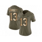 Women Nike New England Patriots #13 Phillip Dorsett Limited Olive Gold 2017 Salute to Service NFL Jersey