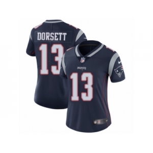 Women Nike New England Patriots #13 Phillip Dorsett Navy Blue Team Color Vapor Untouchable Limited Player NFL Jersey