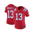 Women Nike New England Patriots #13 Phillip Dorsett Red Alternate Vapor Untouchable Limited Player NFL Jersey