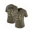 Women Nike New England Patriots #24 Stephon Gilmore Limited Olive Camo 2017 Salute to Service NFL Jersey