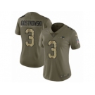 Women Nike New England Patriots #3 Stephen Gostkowski Limited Olive Camo 2017 Salute to Service NFL Jersey