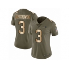 Women Nike New England Patriots #3 Stephen Gostkowski Limited Olive Gold 2017 Salute to Service NFL Jersey