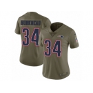 Women Nike New England Patriots #34 Rex Burkhead Limited Olive 2017 Salute to Service NFL Jersey