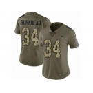 Women Nike New England Patriots #34 Rex Burkhead Limited Olive Camo 2017 Salute to Service NFL Jersey