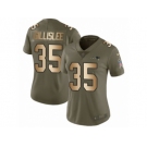 Women Nike New England Patriots #35 Mike Gillislee Limited Olive Gold 2017 Salute to Service NFL Jersey