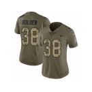 Women Nike New England Patriots #38 Brandon Bolden Limited Olive Camo 2017 Salute to Service NFL Jersey