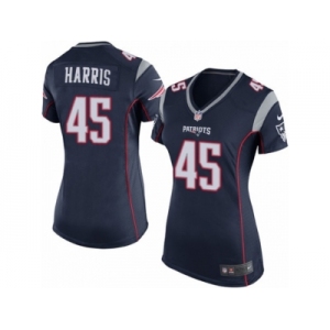 Women Nike New England Patriots #45 David Harris Game Navy Blue Team Color NFL Jersey