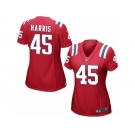 Women Nike New England Patriots #45 David Harris Game Red Alternate NFL Jersey