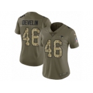 Women Nike New England Patriots #46 James Develin Limited Olive Camo 2017 Salute to Service NFL Jersey