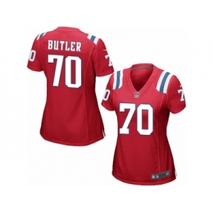 Women Nike New England Patriots #70 Adam Butler Game Red Alternate NFL Jersey