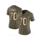 Women Nike New England Patriots #70 Adam Butler Limited Olive Gold 2017 Salute to Service NFL Jersey