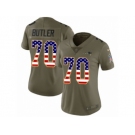 Women Nike New England Patriots #70 Adam Butler Limited Olive USA Flag 2017 Salute to Service NFL Jersey