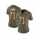 Women Nike New England Patriots #71 Cameron Fleming Limited Olive Gold 2017 Salute to Service NFL Jersey