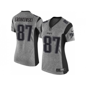 Women Nike New England Patriots #87 Rob Gronkowski Gray Stitched Gridiron