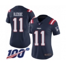 Women's New England Patriots #11 Drew Bledsoe Limited Navy Blue Rush Vapor Untouchable 100th Season Football Jersey