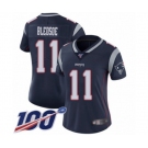 Women's New England Patriots #11 Drew Bledsoe Navy Blue Team Color Vapor Untouchable Limited Player 100th Season Football Jersey